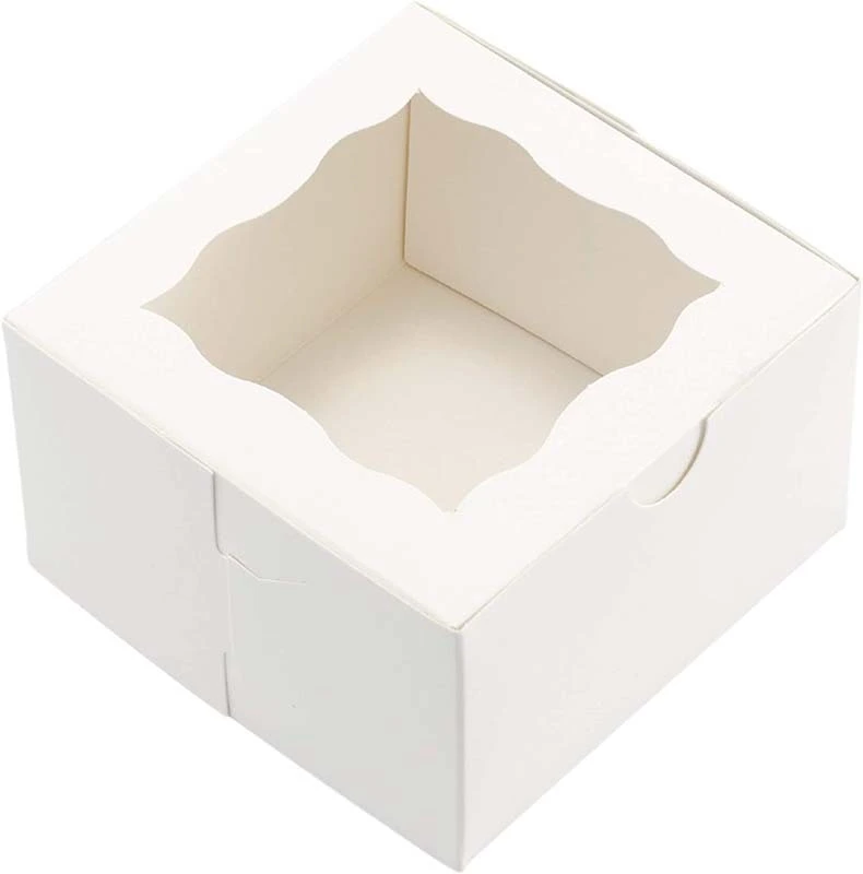 Uchampak - natural disposable Biscuit box for cake, sushi,salad and light food Recyclable paper baking box1 1