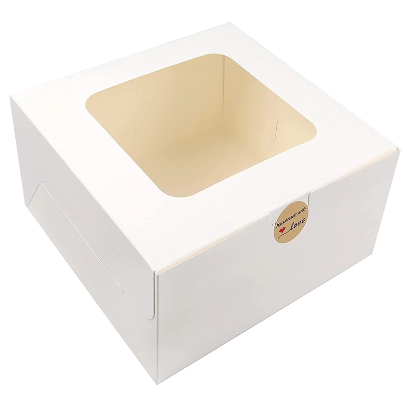 Uchampak - White Bakery Pie Boxes Auto-Popup Natural Disposable Pastries Boxes Bluk Window &amp; Foldable Pak 1