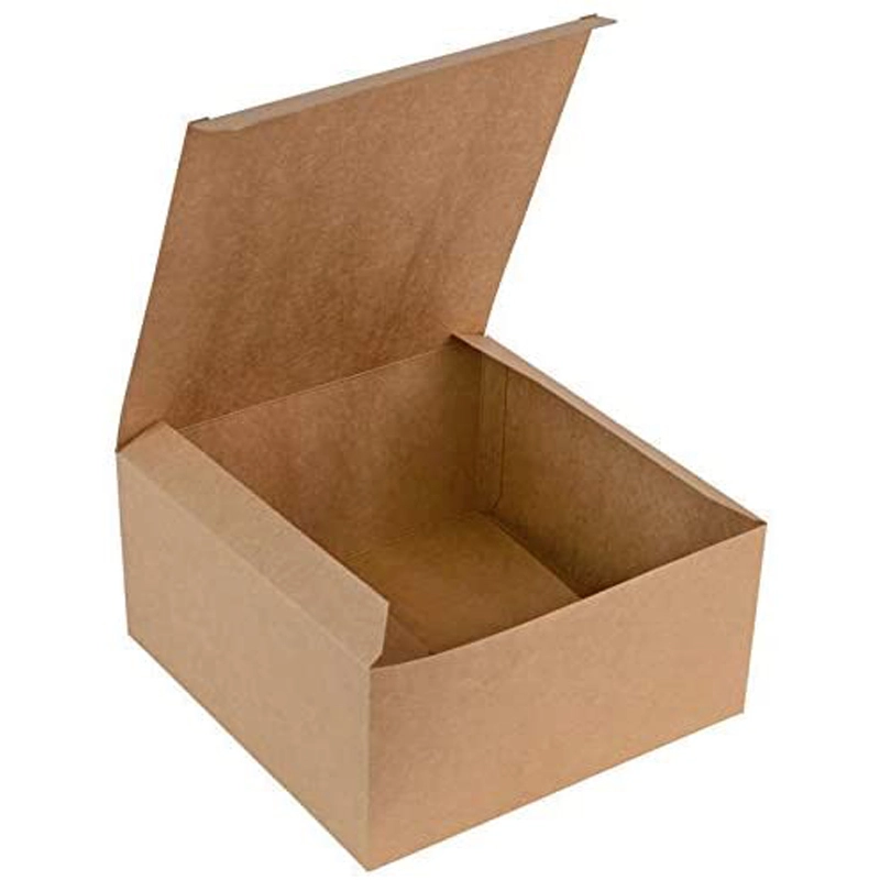 Uchampak- Party Box Gift Box Bakery Craft Brown Treat Box Pop-up Easy Assembly Window &amp; Foldable Pak 1