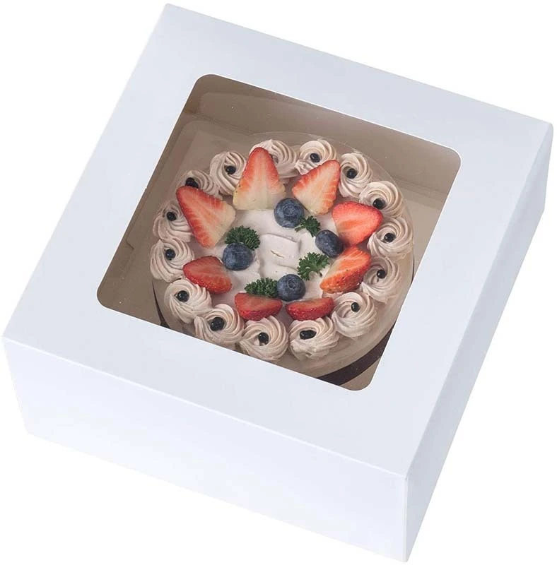 Uchampak- Brown Bakery Cake Cookie Boxes with Windows for Pies, Pastries, Smash Hearts, Strawberries and Muffins 1