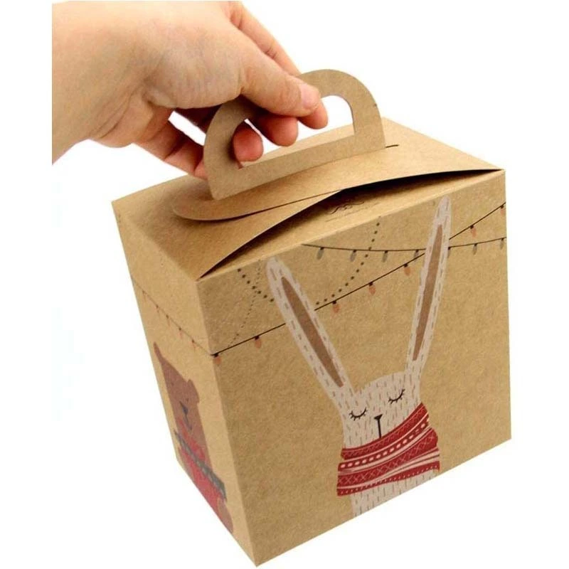 Uchampak - Boîtes à biscuits avec fenêtres pour tartes, pâtisseries, cœurs brisés, fraises et muffins &amp; Sac pliable 1