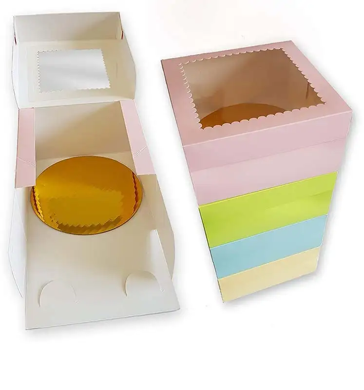 Uchampak - Çörək qutuları Tort qutuları Pəncərəli pirojnalar, şirniyyatlar, əzilmiş ürəklər, çiyələklər və muffinlər üçün peçenye qutuları2 1