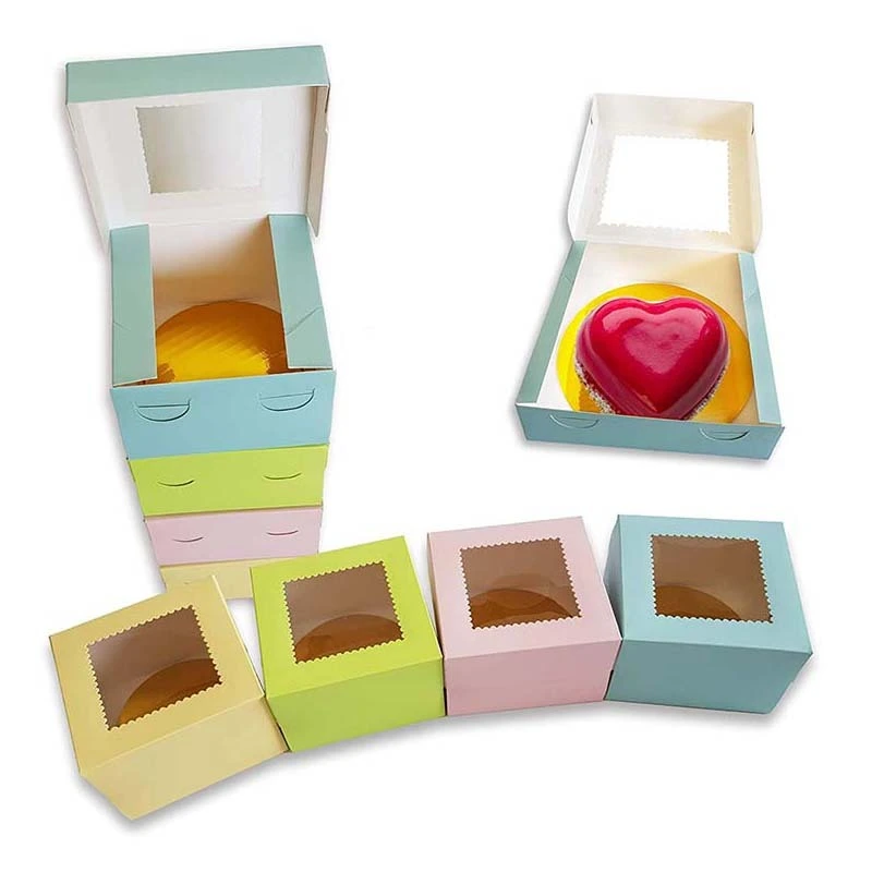 Uchampak- Bakery Boxes Cake Boxes Cookie Boxes with Windows for Pies, Pastries, Smash Hearts, Strawberries and Muffins5 1