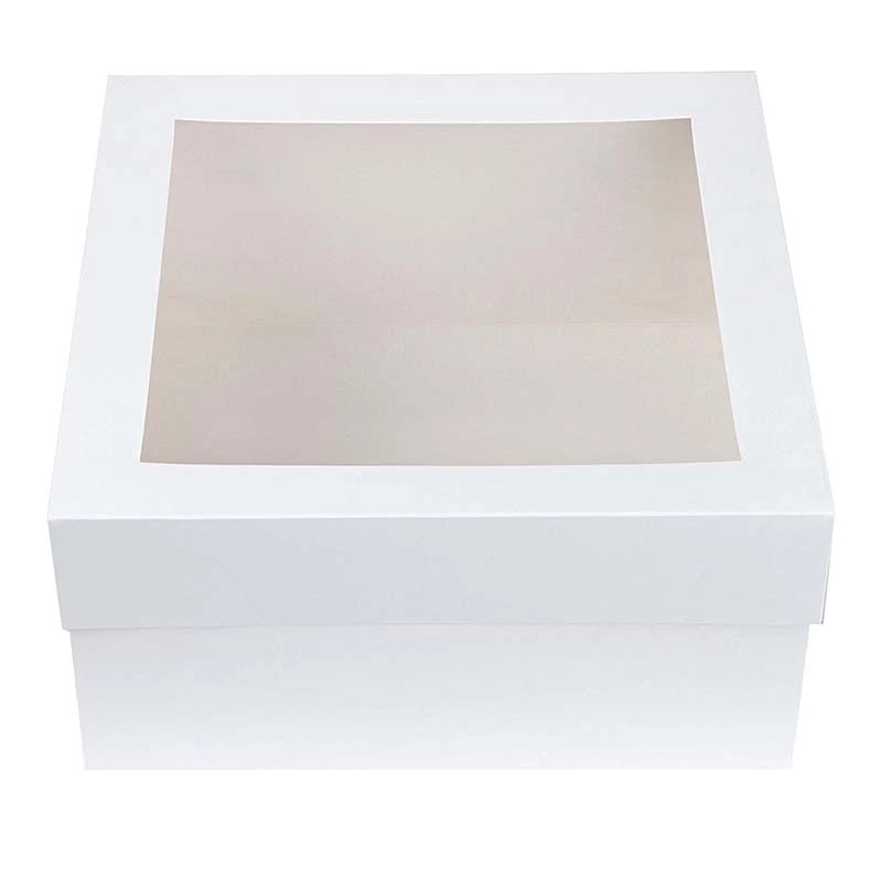 Uchampak- White Bakery Boxes Cake Boxes Cookie Boxes with Windows for Pies and Muffins Window &amp; Foldable Pak 1