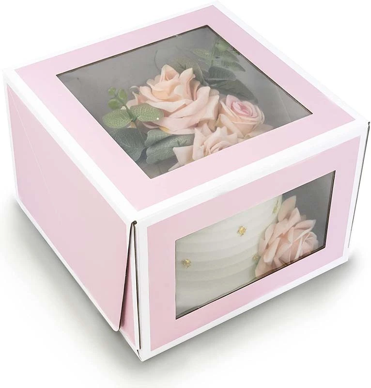 Uchampak-  paper baking box with window natural biscuit box for cake sushi and light food Window &amp; Foldable Pak 1
