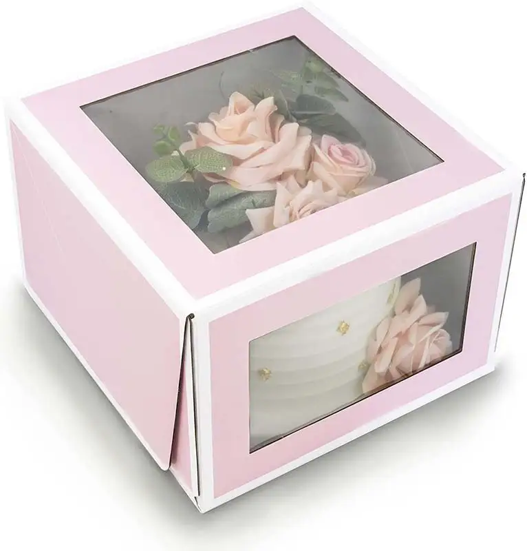 ಉಚಂಪಕ್ - ಕೇಕ್ ಸುಶಿ ಮತ್ತು ಲಘು ಆಹಾರ ಕಿಟಕಿಗಾಗಿ ಕಿಟಕಿ ನೈಸರ್ಗಿಕ ಬಿಸ್ಕತ್ತು ಬಾಕ್ಸ್ ಹೊಂದಿರುವ ಪೇಪರ್ ಬೇಕಿಂಗ್ ಬಾಕ್ಸ್ &amp; ಮಡಚಬಹುದಾದ ಪಾಕ್ 1