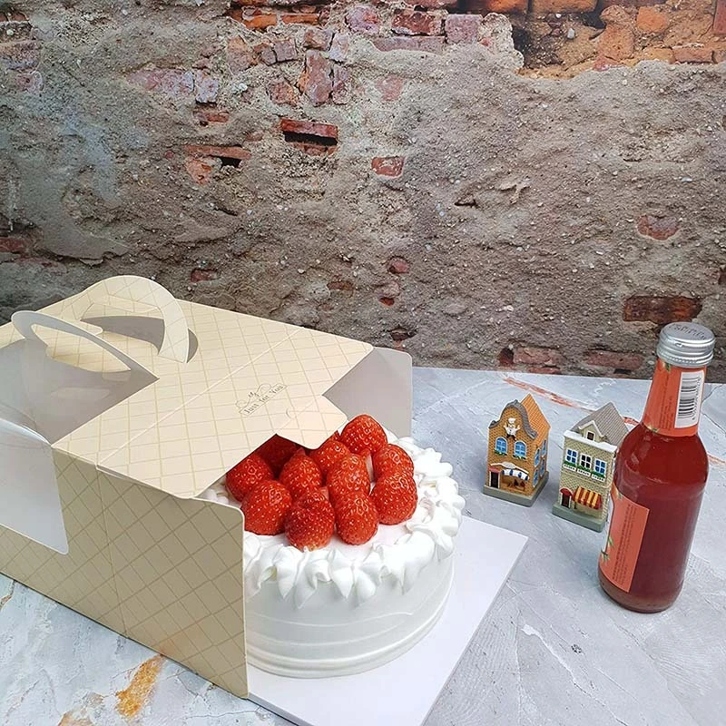 Uchampak- packing box with PVC window, large natural craft paper box for pies and biscuit boxes Window &amp; Foldable Pak 1