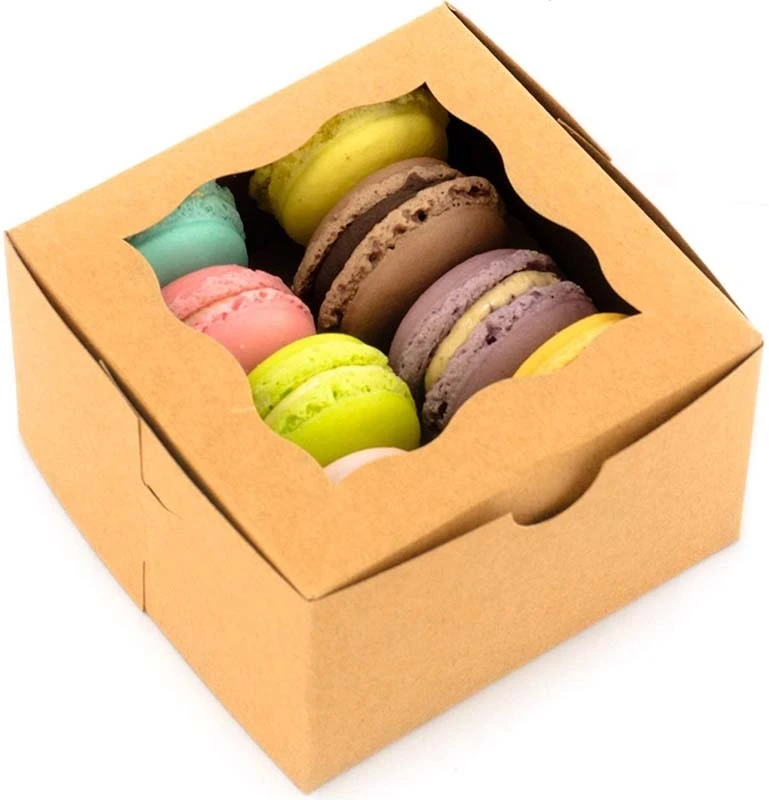 Uchampak- Foldable cake box, space-saving cardboard with window, suitable for dessert and boxes Cake box with window 1