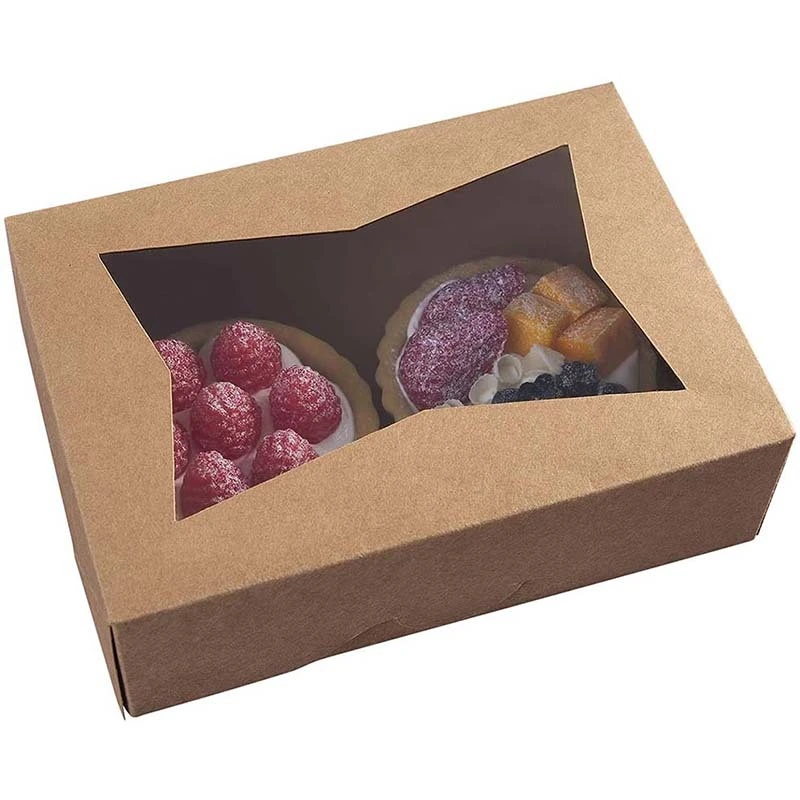Uchampak- Foldable cake box, space-saving cardboard with window, suitable for dessert and  boxes Cake box with window 1