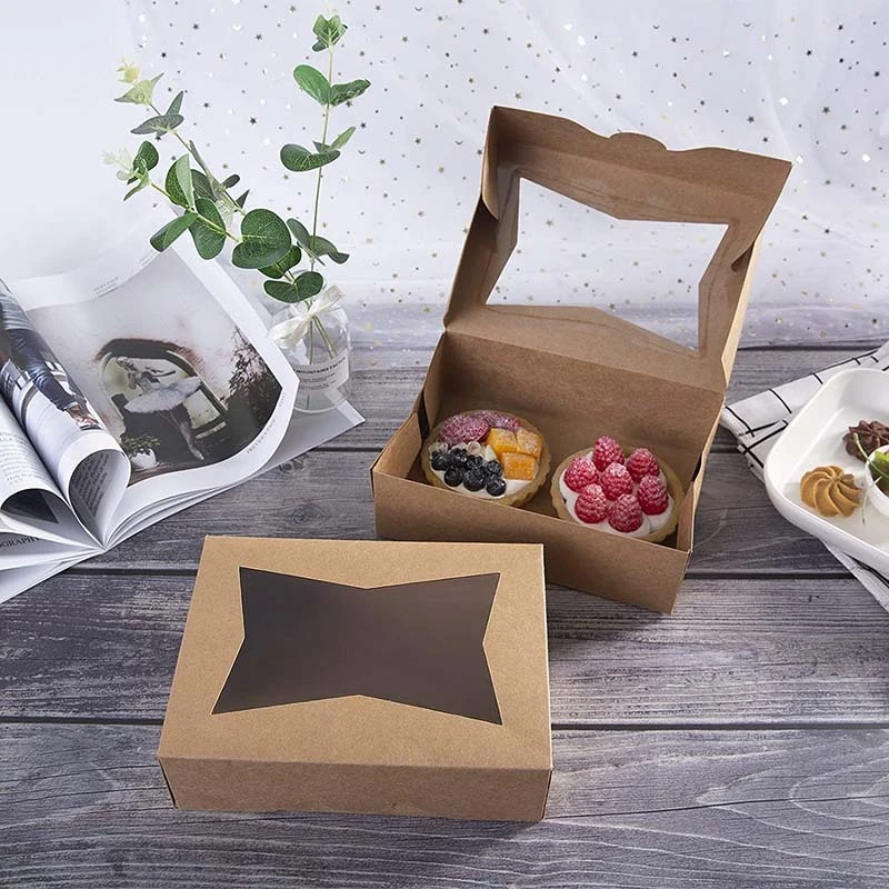 Uchampak - space-saving cardboard with window, suitable for dessert and biscuit boxes Cake box with window 1