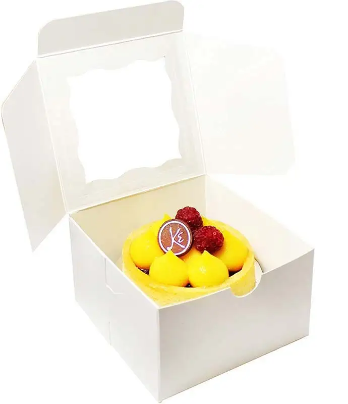 Uchampak- กล่องเบเกอรี่แบบพับได้พร้อมกล่องขนมหน้าต่างสำหรับคัพเค้กหน้าต่างขนม &amp; ปากพับ5 1