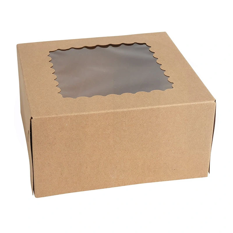 Uchampak - Foldable cake box, space-saving cardboard with window, suitable for dessert and biscuit boxes 1