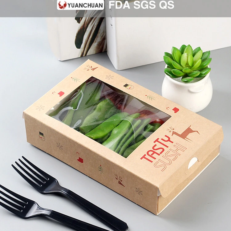 Uchampak - Offer free samples paper salad box with factory price Window &amp; Foldable Pak 1