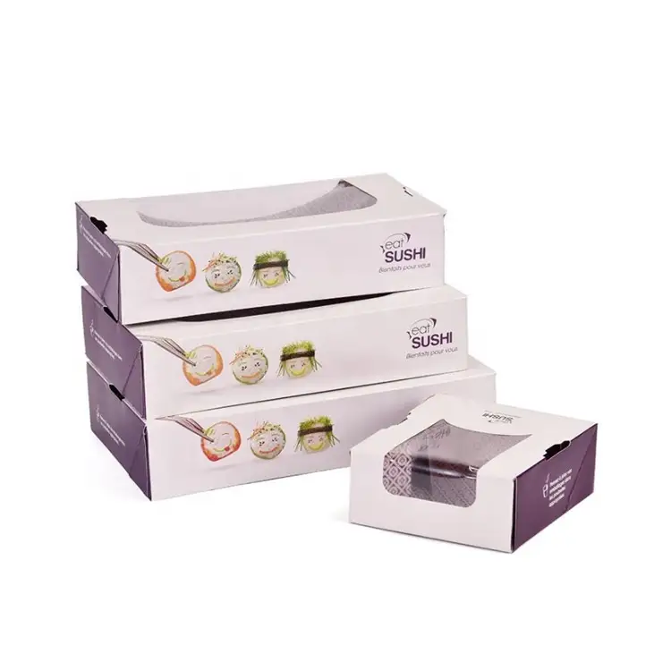 Uchampak - Folding printed sushi packaging box with window Window &amp; Foldable Pak 1