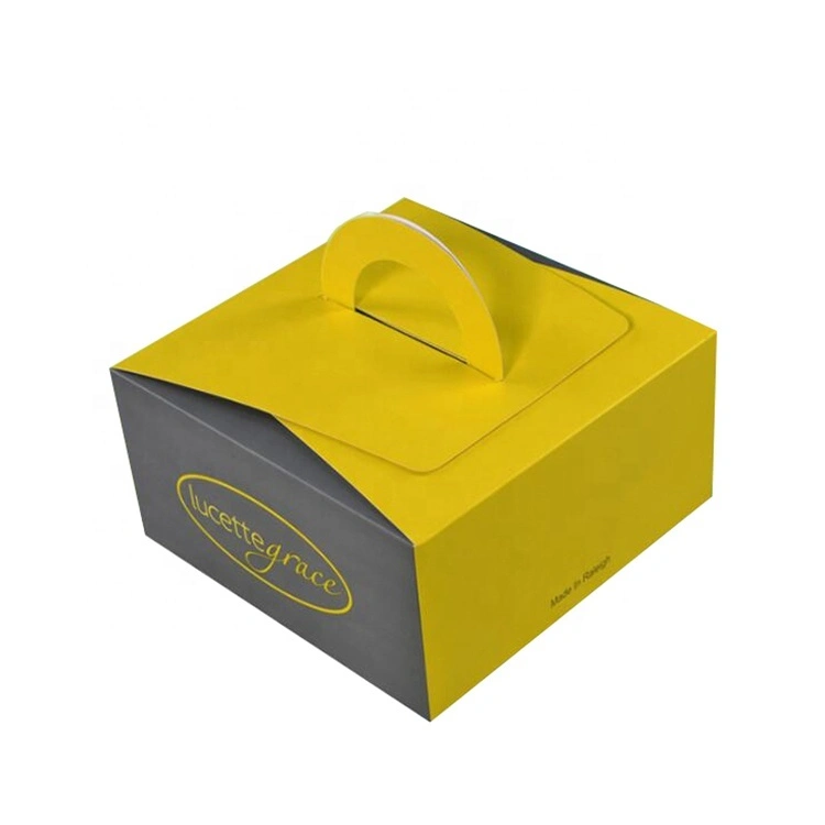 Uchampak - Foldable cardboard paper cake box with handle Window &amp; Foldable Pak 1