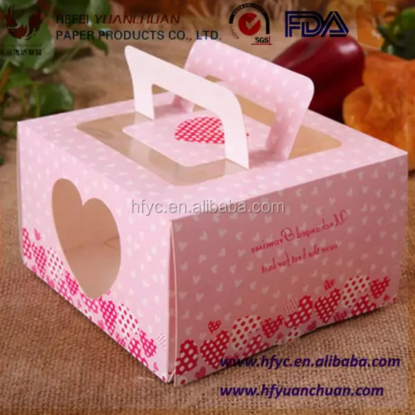Uchampak- Custom Packing Bento Food Cupcake Chocolate Paper Cake Box Window &amp; Foldable Pak 1