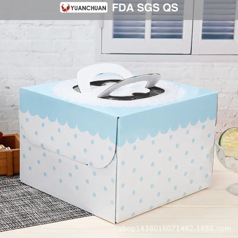 Uchampak - ცხელი იყიდება PET ფანჯრის ტორტის ყუთი სახელურით ფანჯარა &amp; დასაკეცი პაკი 1