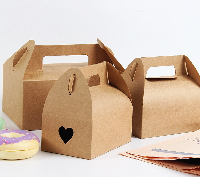 Uchampak - Food grade custom paper cake box with handle Window &amp; Foldable Pak 1