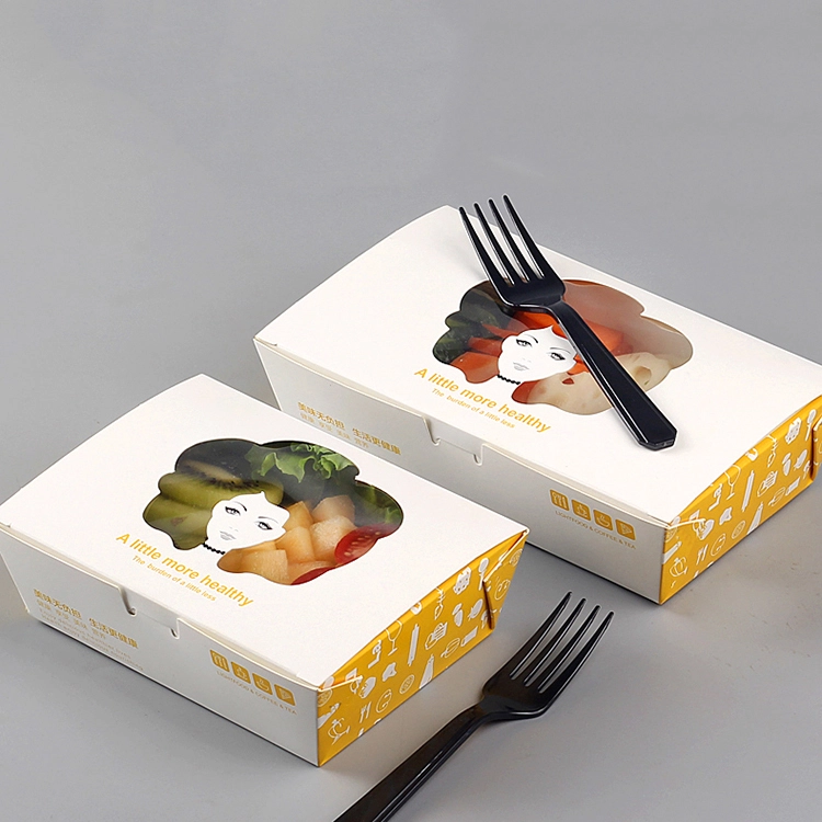 Uchampak - Food Grade takeaway biodegradable cardboard take away food box for noodles Window &amp; Foldable Pak 1