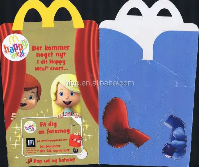 Uchampak - OEM Factory supplier happy meal b box for fast food packaging Window &amp; Foldable Pak 1