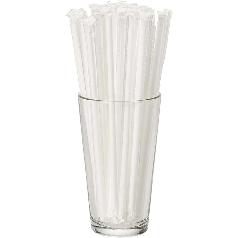 Uchampak - Plastic Stirrer Straws Individually Wrapped, Black 5.75-Inch Sip Drinking Stir Sticks for Cocktails 1