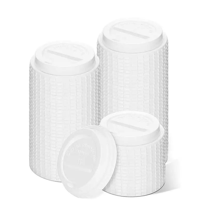 Uchampak - Plastični poklopci za jednokratne papirne vruće čaše, Odgovara većini čaša koji se mogu reciklirati Lako protočni dizajn protiv prolijevanja1 1