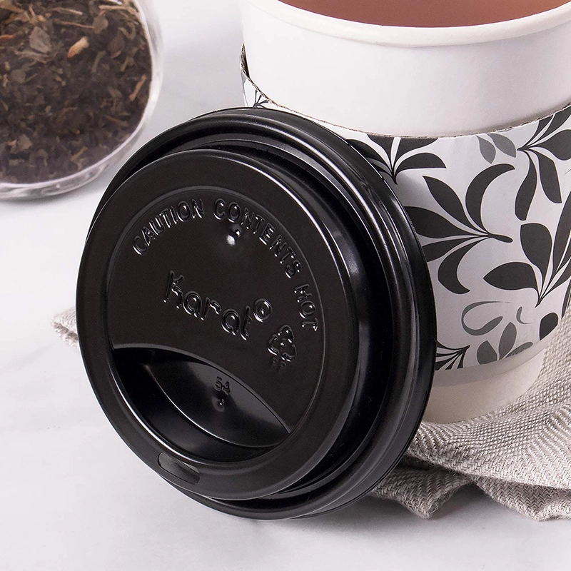 Uchampak - Recyclable Dome Lids, Coffee Cup Lid for Portable Drinks Disposable Paper Cups for Hot / Cold Tea Accessories 1