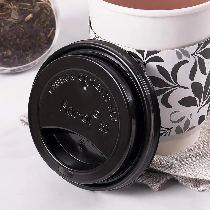 Uchampak - Recyclebare koepeldeksels, koffiekopdeksel voor draagbare drankjes Wegwerp papieren bekers voor warme / koude theeaccessoires 1