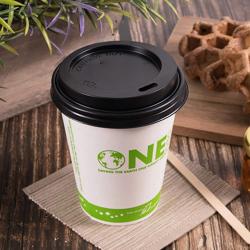 Uchampak - Plastic Dome Lids for Disposable Paper Hot Cups, Fits most Cups Recyclable Easy-Flow Anti-Spill Design 1