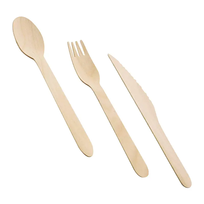Uchampak - Çatal Kaşık Bıçak Çatal Bıçak Takımı, Tek Kullanımlık Gereçler Çevre Dostu Dayanıklı ve Ağaçsız Ahşaba Alternatif 1