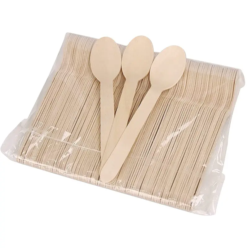 Uchampak Wegwerp Bamboe Bestek Vorken Lepels Messen Bestek Bamboe Wegwerp Keukengerei 1