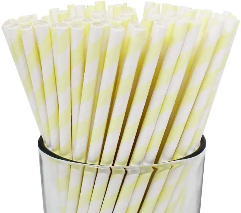 Uchampak- Biodegradable Straws Bulk, Assorted Rainbow Colors Striped Drinking Straws for Juice, shakes Accessories1 1