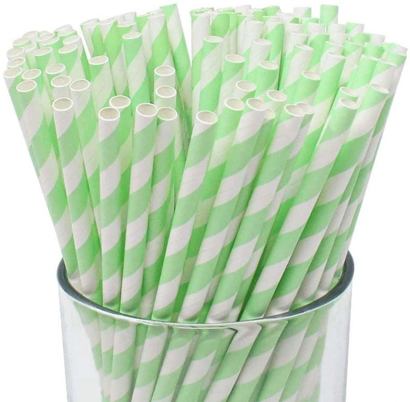 Uchampak - Biodegradable Paper Straws Bulk, Assorted Rainbow Colors Striped Drinking Straws for Juice shakes Accessories2 1