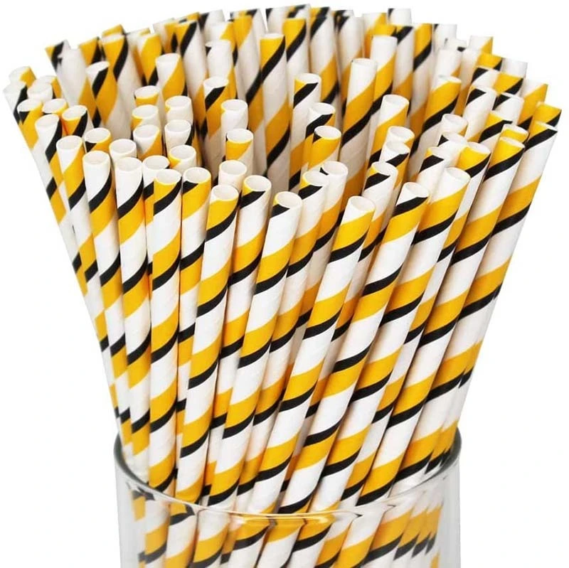 Uchampak - Biodegradable Paper Straws Bulk, Assorted Rainbow Colors Striped Drinking Straws for Juice shakes Accessories8 1