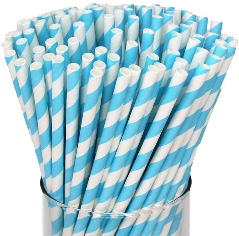 Uchampak- Biodegradable Paper Straws Bulk, Assorted Rainbow Colors Striped Drinking Straws for Juice, shakes Accessories6 1