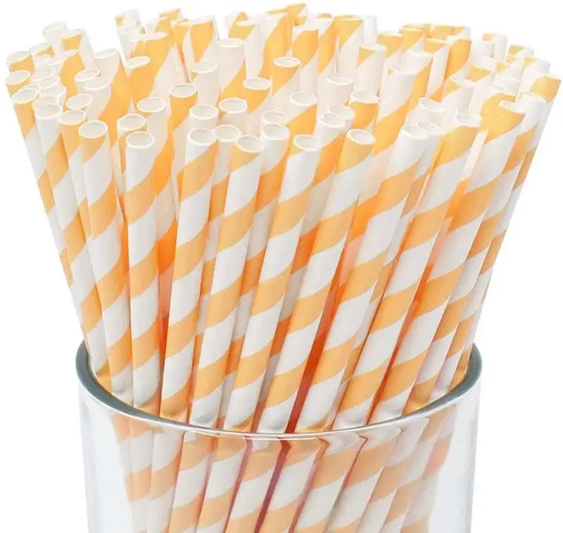 Uchampak- Biodegradable Paper Straws Bulk, Assorted Rainbow Colors Striped Drinking Straws for Juice, shakes Accessories7 1