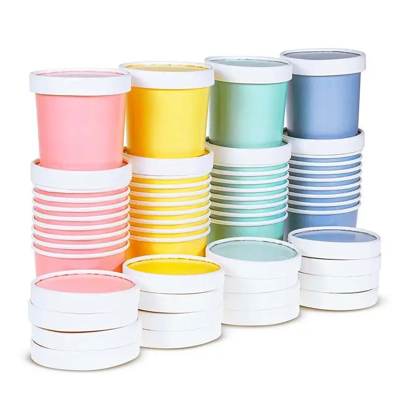 Uchampak - Poke Pak Disposable round soup container with paper lid to go bowl soup cup kraft bowl to go bowl Container 1