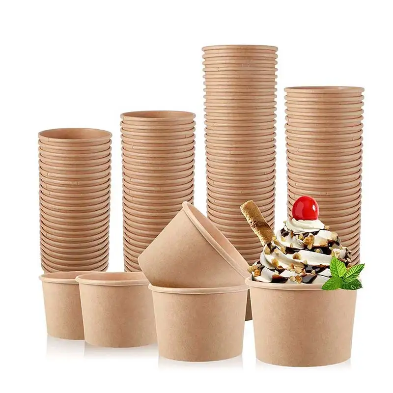 Uchampak - Nov dizajn To Go Tall Round Soup Paper Containers Mesin Sablon Paper Salad Bowl With Lid Posoda za hrano 1