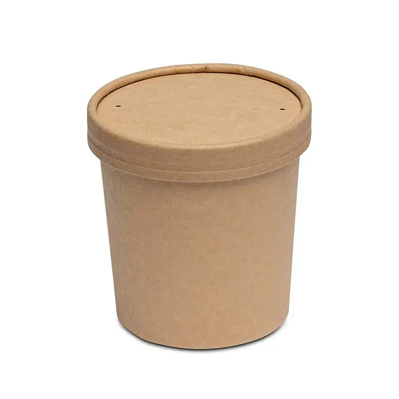 Uchampak - New Design To Go Tall Round Soup Paper Containers Mesin Sablon Paper Salad Bowl With Coper Food Container2 1