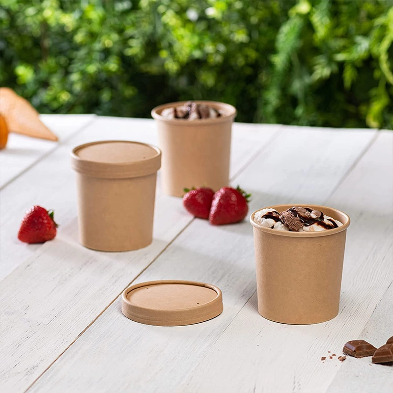 Uchampak - Poke Pak Disposable round soup container with paper lid food container Container2 1