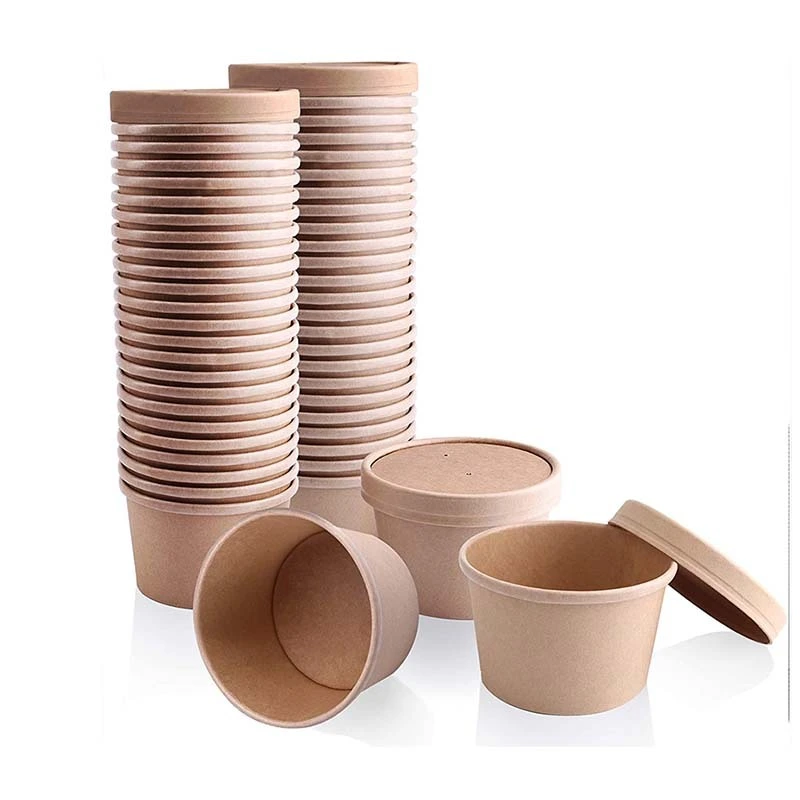 Uchampak- Poke Pak Disposable round soup container with paper lid to go bowl square/round/rectangle bowl Container 1