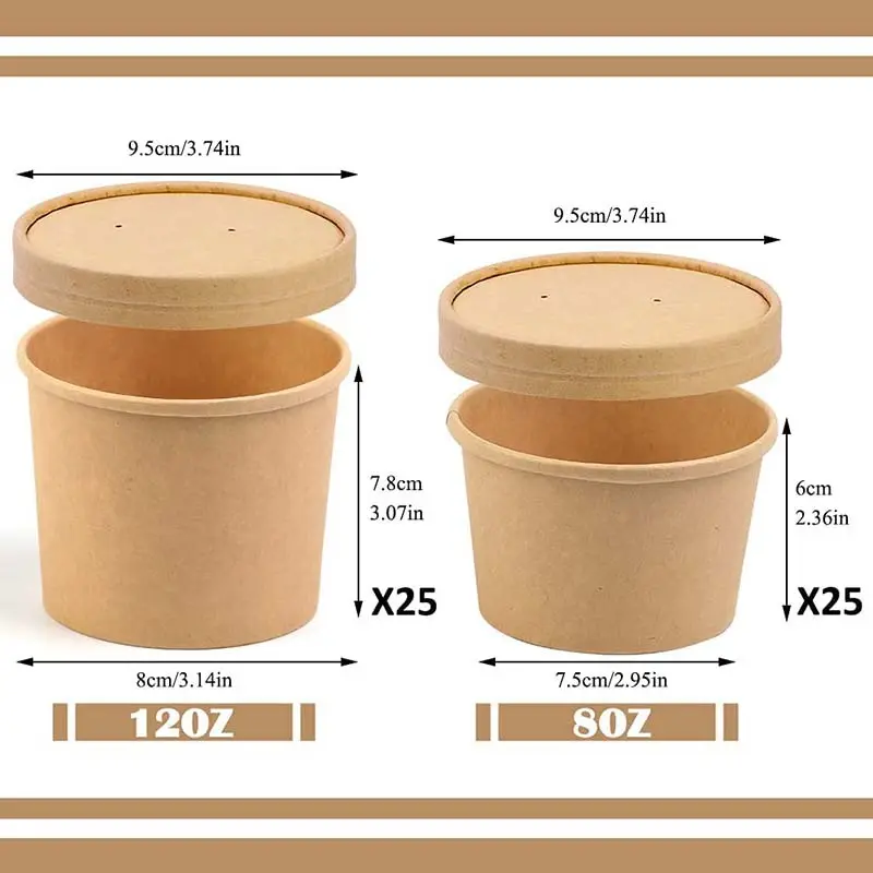  disposable paper bowls with lids  | Uchampak 4