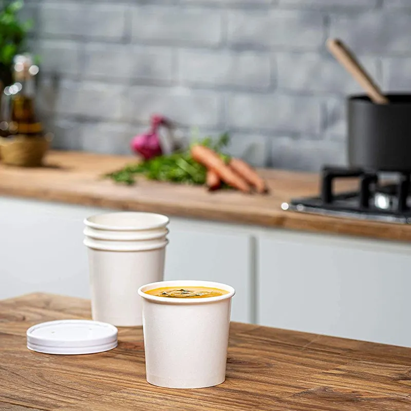 Custom Disposable Paper Bowls with Lids for Cafes 5