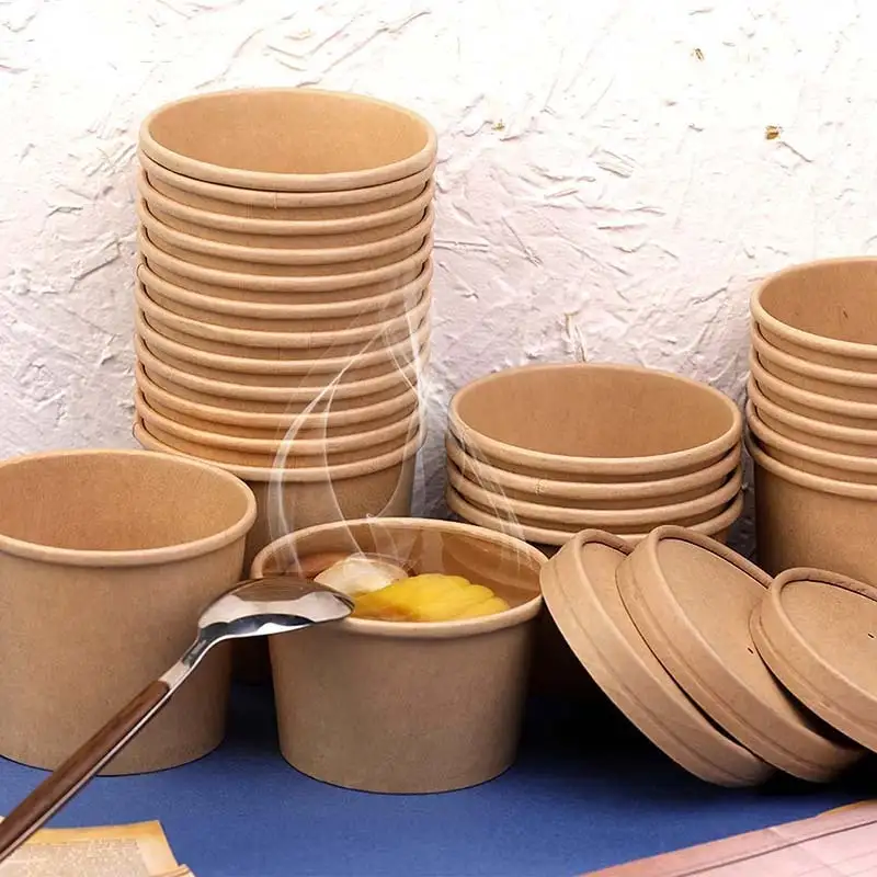 Uchampak - Jednorazowe miski na zupę, artykuły imprezowe, miski na smakołyki do pojemników na ciepłe/zimne jedzenie 1