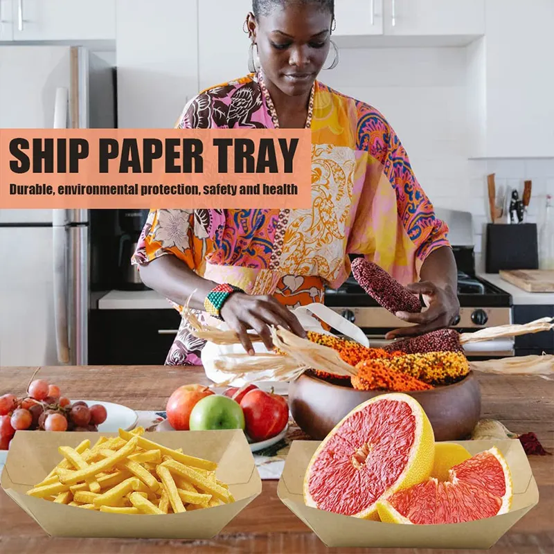Custom fast food paper trays  Manufacturer | Uchampak 4