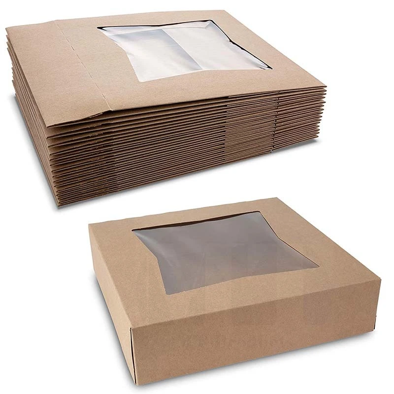 YuanChuan - Ta ut matbehållare, Kraft Brown Paper Food To Go Box Läckage Fettbeständig engångsmatlåda av kartong för Catering Bio Box1 1