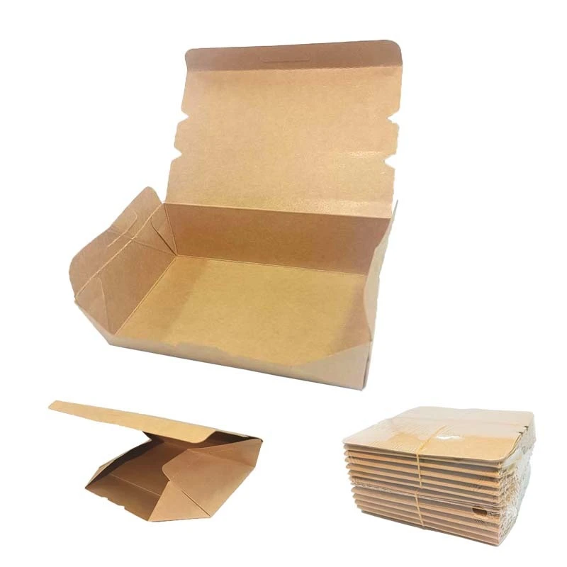 YuanChuan - Take Out Foldable Food Container,Food To Go Box Leak Grease Resistant Disposable Cardboard Lunch Box for Catering Bio Box3 1
