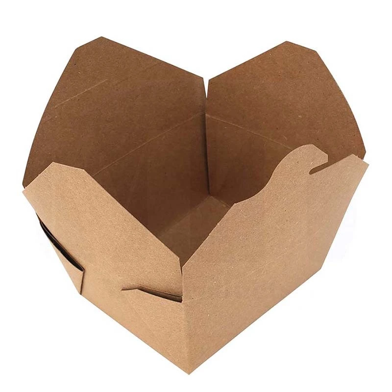 YuanChuan - Take Out Food Container,Kraft Brown Paper Food To Go Box Leak Grease Resistant Disposable Cardboard Lunch Box for Catering Bio Box3 1