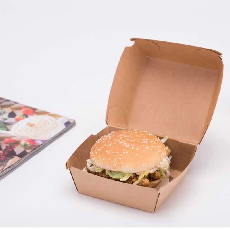 YuanChuan - Benotzerdefinéiert Logo a Faarfdrock Burger a Fritten Take Away Wegwerfpapier Karton Verpackungsbox Bio Box 1