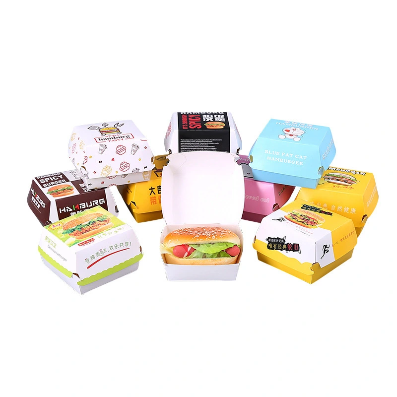 YuanChuan - Custom Disposable Food Grade Cardboard hamburger Packaging Paper Burger Box Bio Box 1